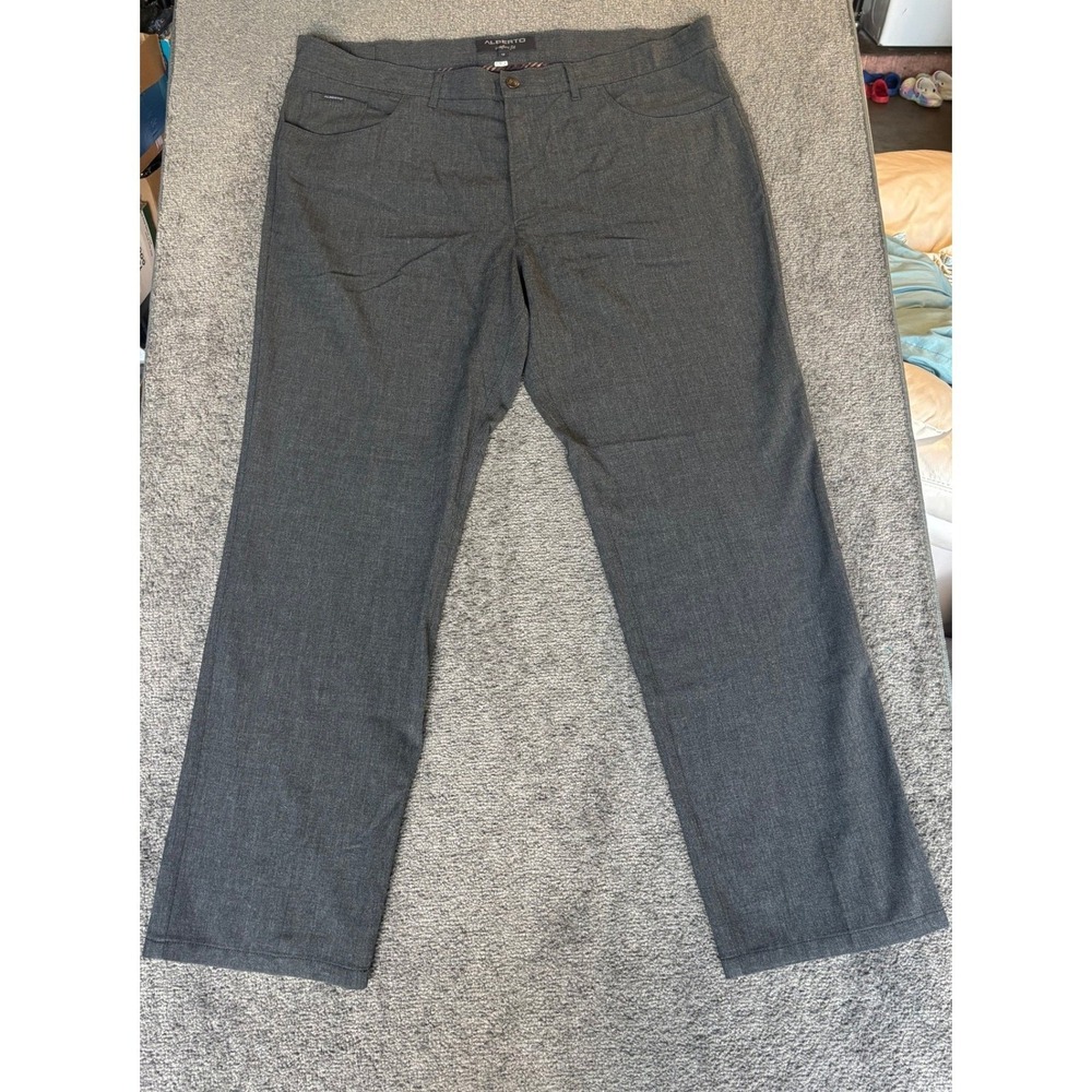 ALBERTO Comfort Fit Men Pants Gray‎ Flat Front Size 58